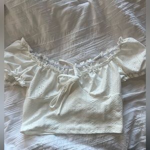 white off the shoulder blouse